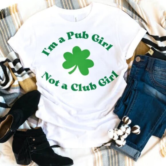 Tops - Funny Patricks Day Shirt, Irish Girl Shamrock Tee, Gift For Lucky Day